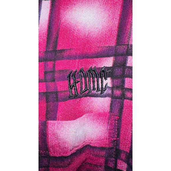Harley-Davidson Womens Pink Plaid Button-Up Shirt S Rayon - Picture 3 of 7